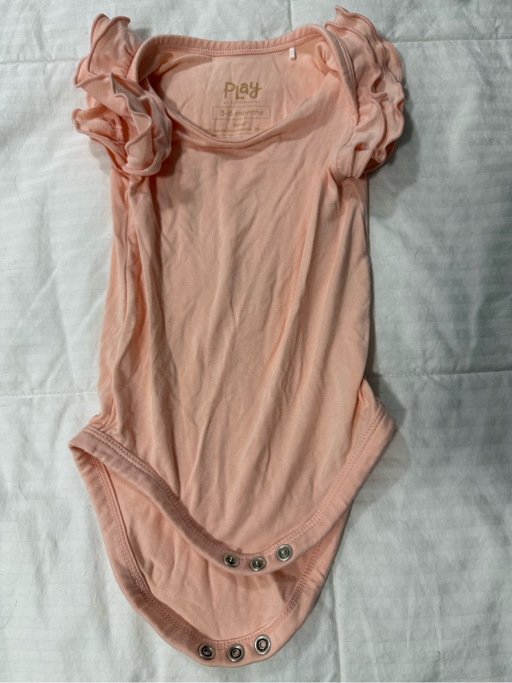 Little Sleepies Peach Ruffle-Sleeve One-Piece